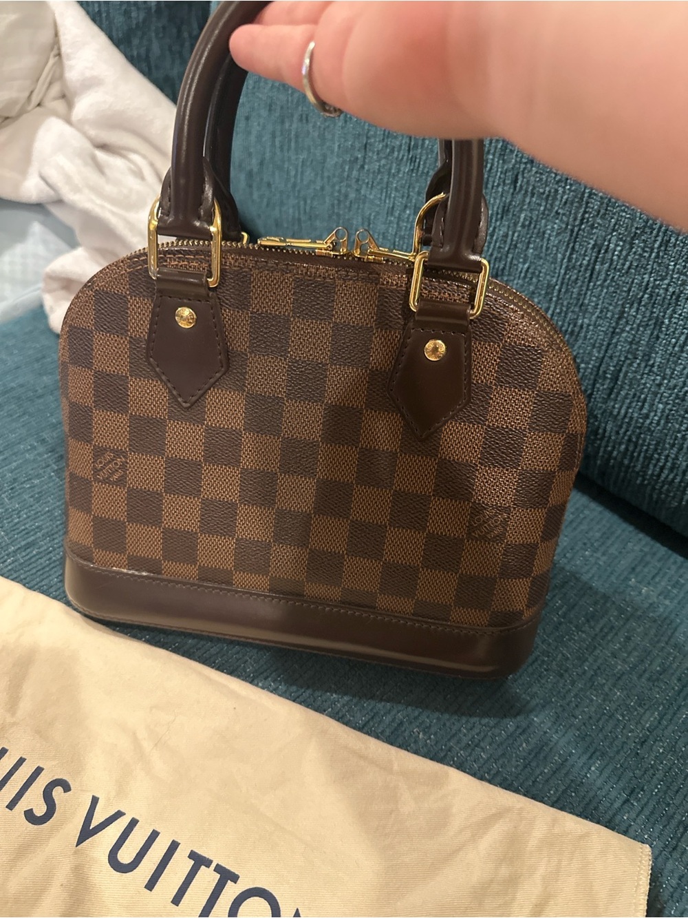 Louis Vuitton Damier Ebene Alma BB Handbag with Strap - Picture 5 of 7